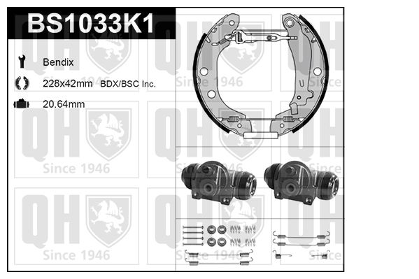 QUINTON HAZELL Комплект тормозных колодок BS1033K1